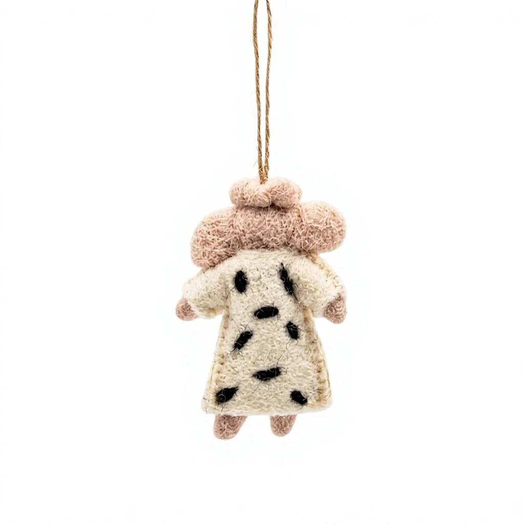 Felt Wool Mouse with Pink Glasses Coat Small Wall Hanging Animal Decor – view 4