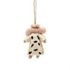 Felt Wool Mouse with Pink Glasses Coat Small Wall Hanging Animal Decor – view 4