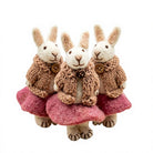 Felt Wool Rabbit Mushroom Ornament Small Cute Christmas Decoration – handmade by Best Himalaya