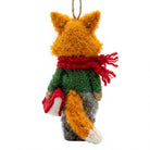 Felt Wool Fox Christmas Ornament with Scarf and Book Rustic Indoor Decoration – view 4