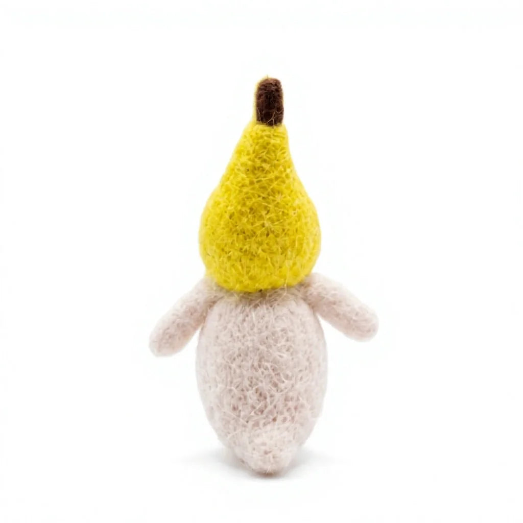 Felt Wool Duck Plush Toy with Yellow Hood and Bow Tie Handmade Cartoon Bird Decor – view 4