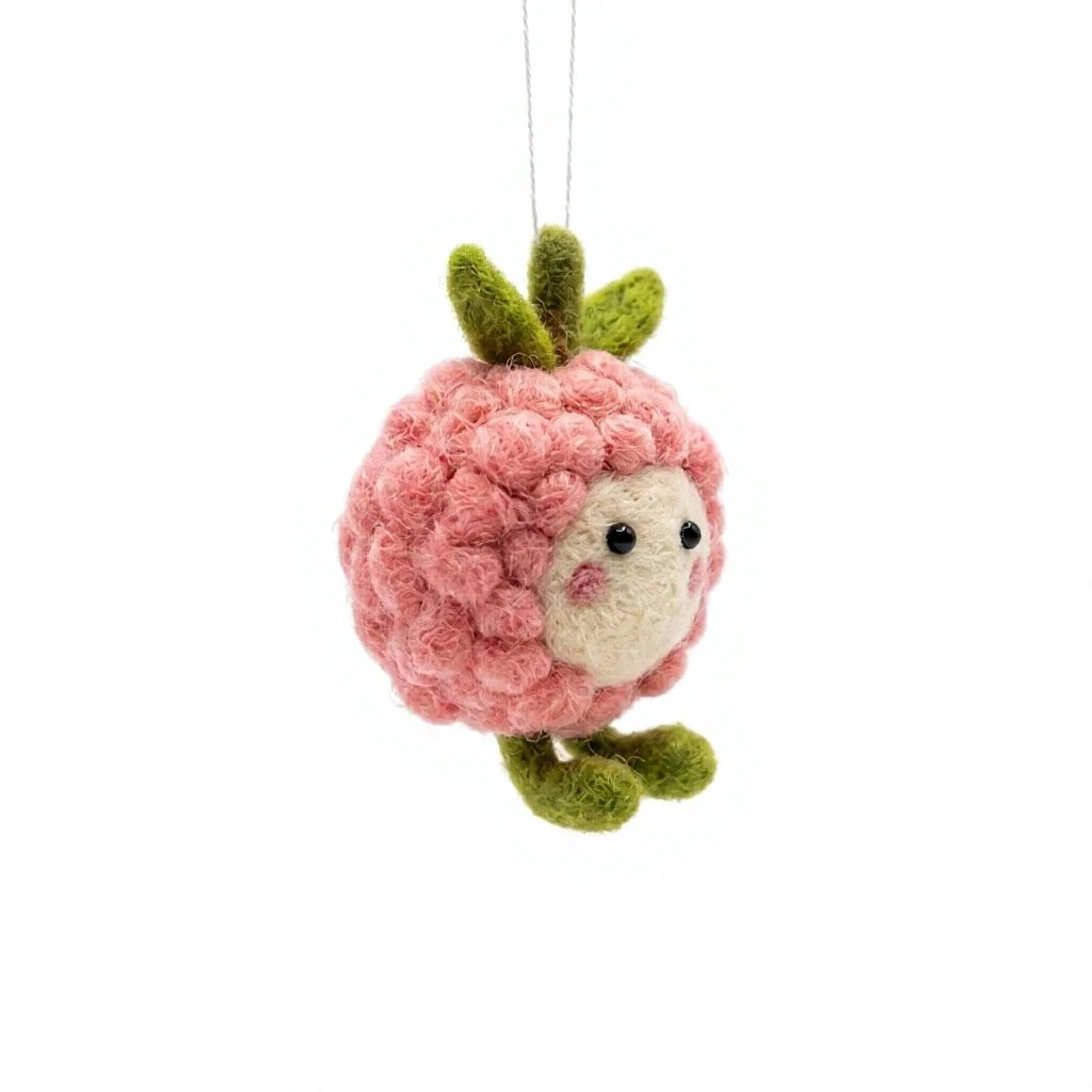 Felt Wool Smiling Flower Ornament Round Small Cartoon Christmas Decor – view 3