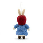 Felt Wool Bunny Dolls with Red Hood Blue Floral Dress Embroidered Felt Christmas Decoration – view 4
