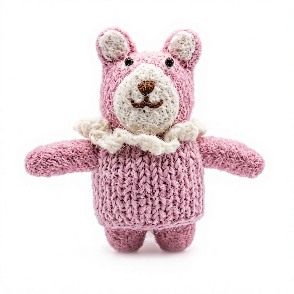 Felt Wool Pink Teddy Bear Christmas Decorations Wall Hanging – view 2