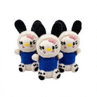 Felt Wool Bunny Doll with Pink Bow Blue Dress Small Cartoon Christmas Decor – handmade by Best Himalaya