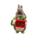 Felt Wool Squirrel Christmas Decoration with Green Scarf and Red Book – view 2