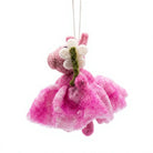 Felt Wool Pig Christmas Ornament with Pink Skirt Flower Handmade Cartoon Animal Decor – view 3