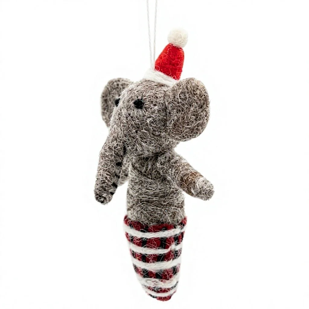 Felt Wool Elephant Christmas Decoration Handmade Cartoon Animal Figurine – view 3