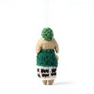 Felt Wool Jute Bunny Christmas Ornament with Green Hat and Burlap Bag Rustic Indoor Decor – view 4