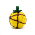Felt Wool Cat Christmas Ornament Yellow Round with Pink Bow Cartoon Decor – view 4
