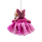 Felt Wool Pig Christmas Ornament with Pink Skirt Flower Handmade Cartoon Animal Decor – view 4