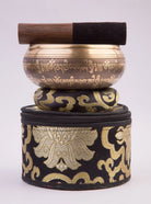 Singing Bowl Set with Elegant Black & Golden Zipper Box and Cushion - Best HimalayaBest Himalaya