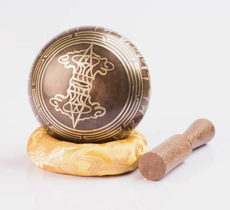 Small Size Antique Tibetan Meditation Yoga Singing Bowl Buddhist Symbol Etched - Best HimalayaBest Himalaya