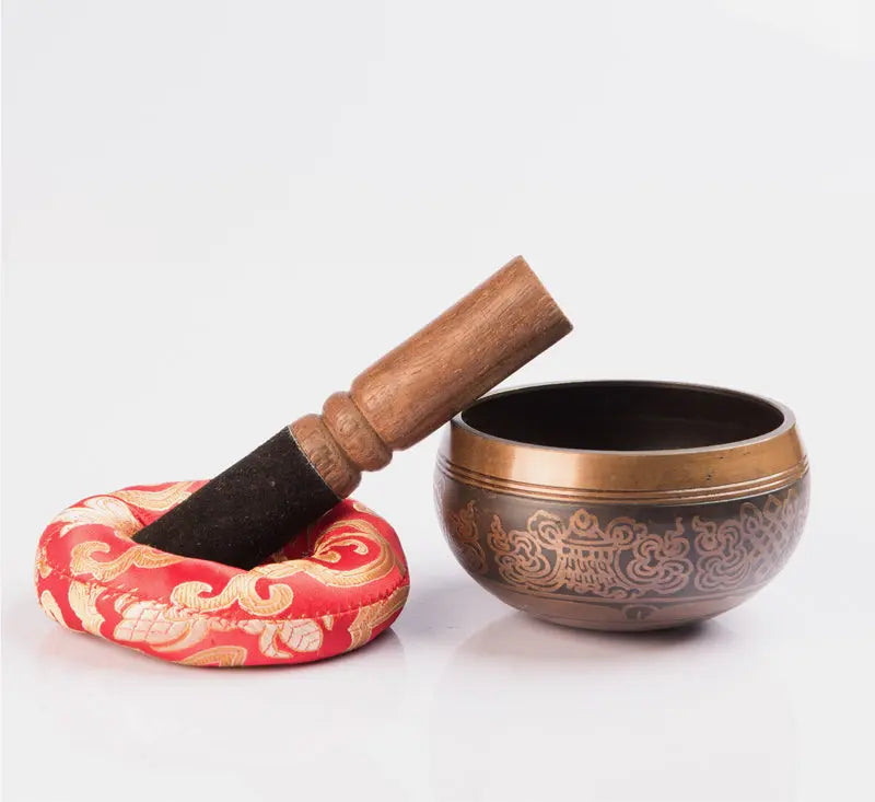 Special Etching Carving Antique Tibetan Singing Bowl for Sound Therapy - Best HimalayaBest Himalaya