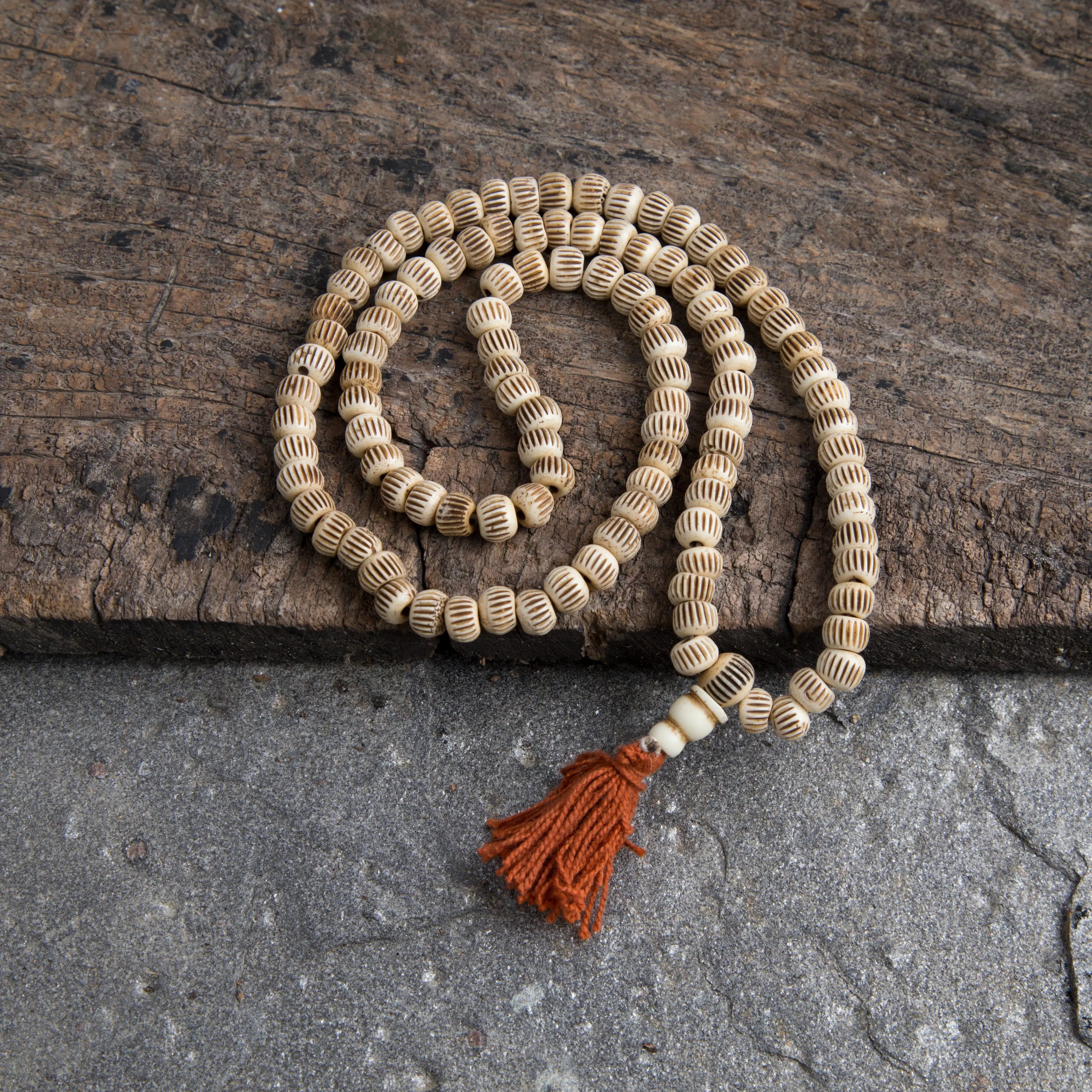 Special Tibetan Bone Prayer Mala Necklace - Best Himalaya