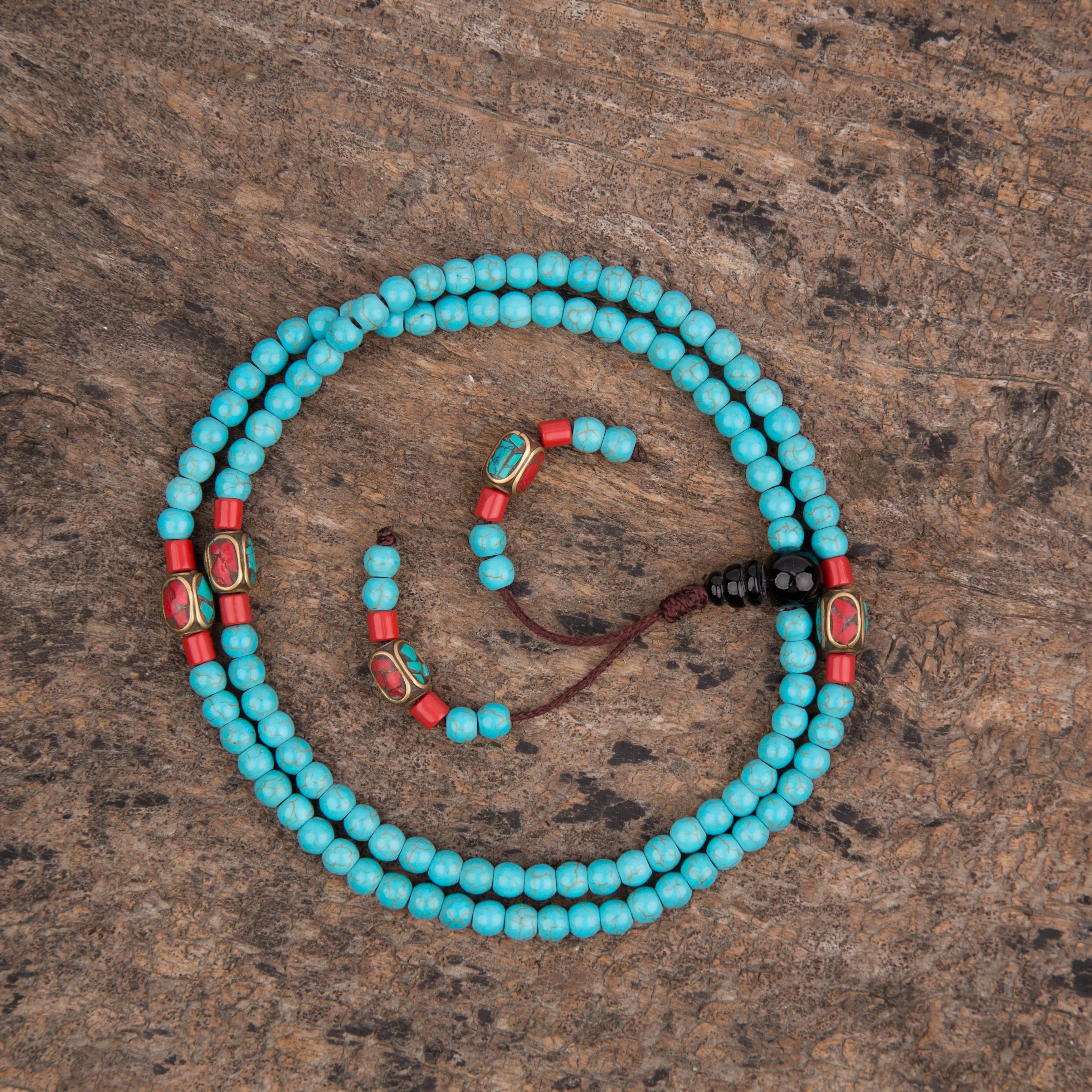 Special Turquoise Lucky Prayer Mala Beads Necklace Bracelets - Best HimalayaBest Himalaya