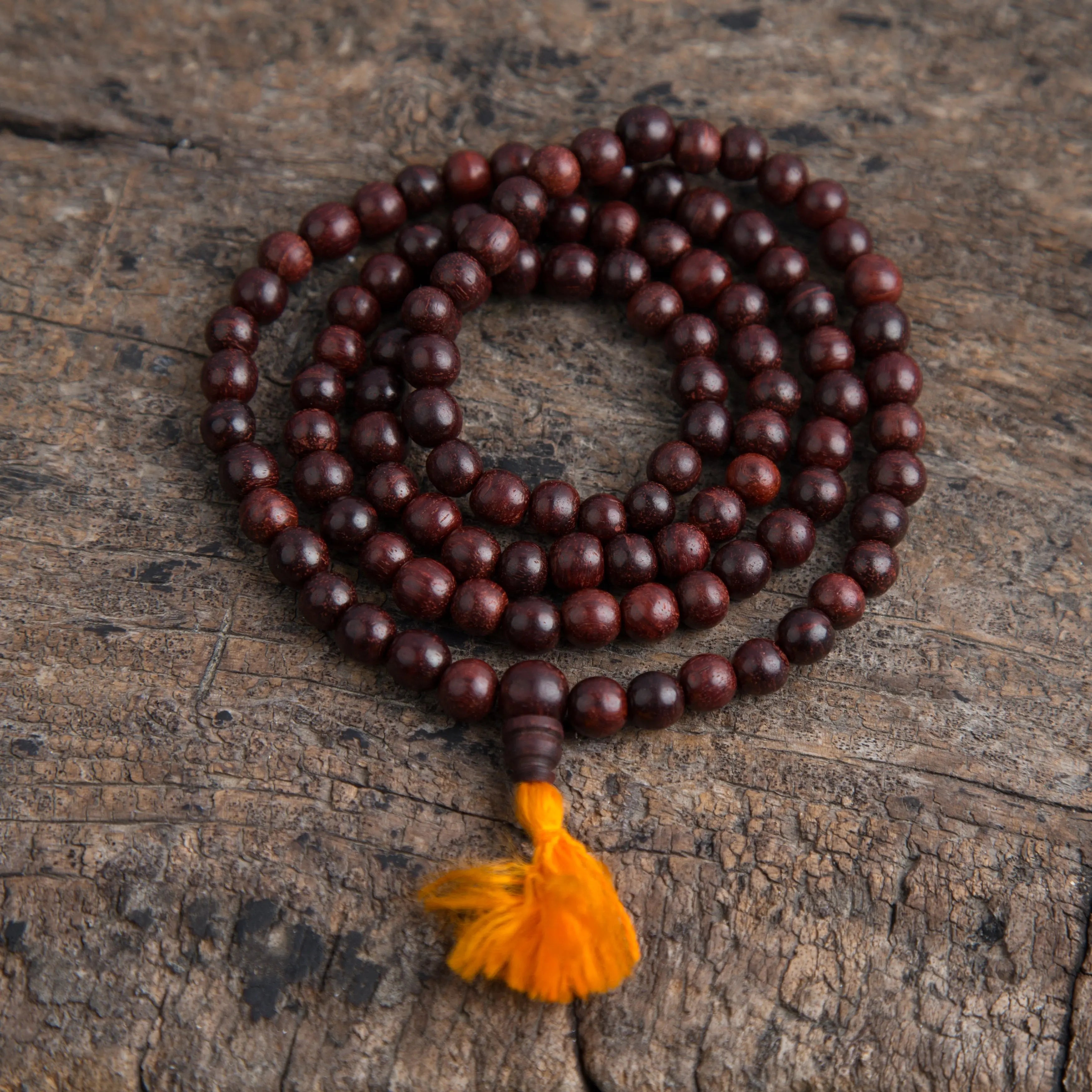 Tibetan Buddhist Rose Wood Prayer Mala Beads - Best HimalayaBest Himalaya