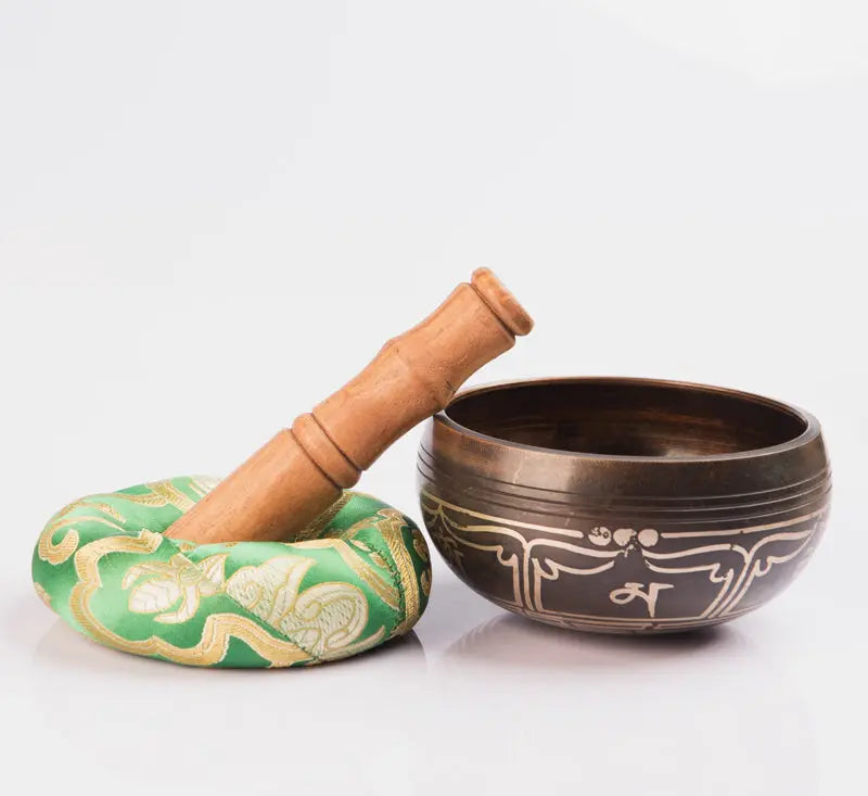 Tibetan Buddhist Spiritual Symbol Etched Brass Singing Bowl - Best HimalayaBest Himalaya