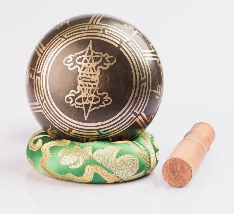 Tibetan Buddhist Spiritual Symbol Etched Brass Singing Bowl - Best HimalayaBest Himalaya