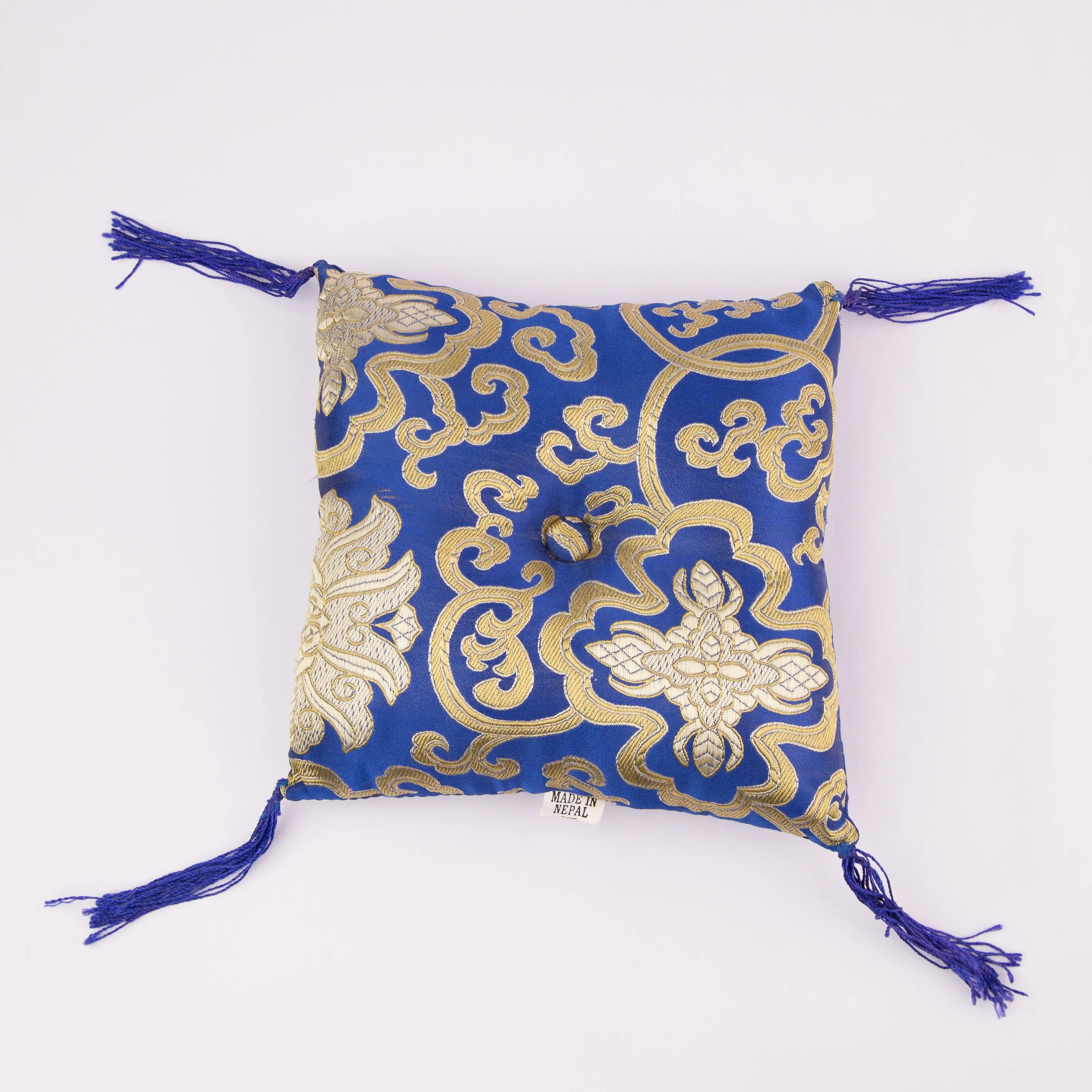 Tibetan Handmade Blue Square Cushion - Best HimalayaBest Himalaya