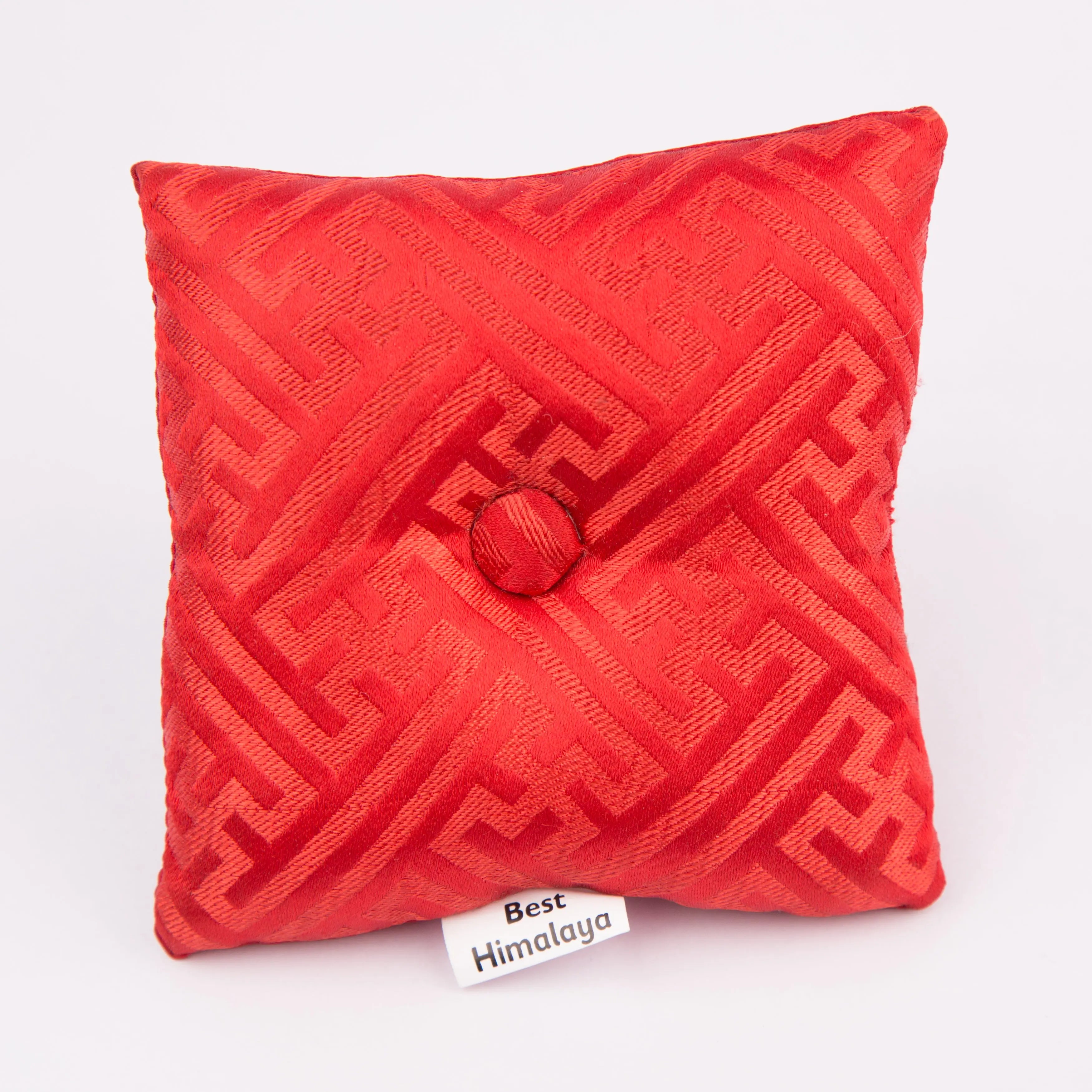 Tibetan Handmade Red Square Cushion - Best HimalayaBest Himalaya