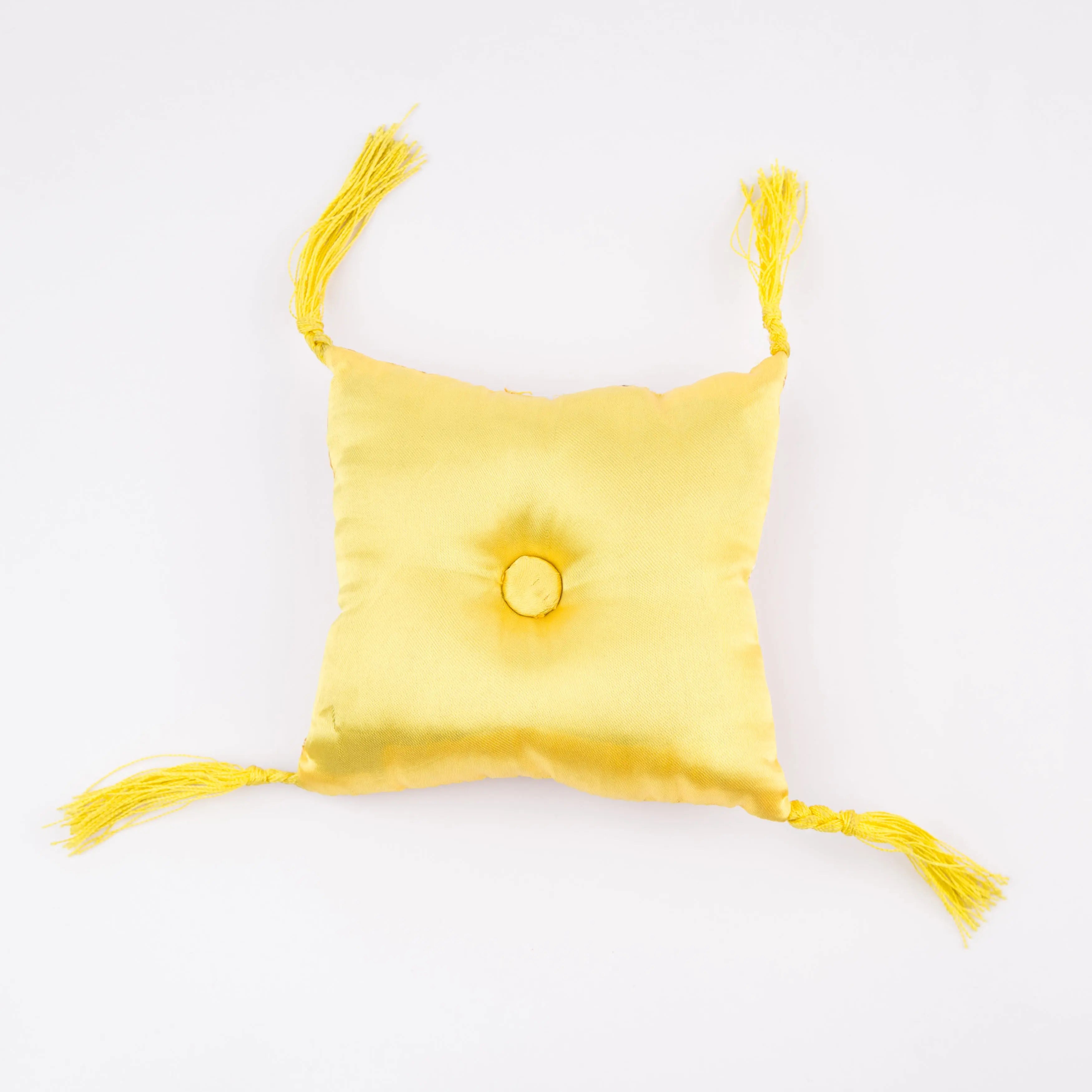 Tibetan Handmade Yellow Square Cushion - Best HimalayaBest Himalaya