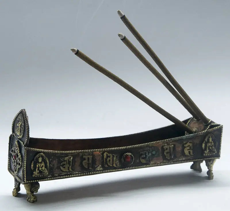Tibetan Lucky symbol crafted incense burner - Best HimalayaBest Himalaya