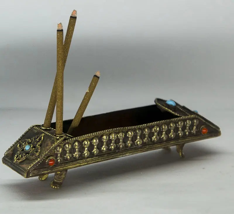 Tibetan Lucky symbol crafted incense burner - Best HimalayaBest Himalaya