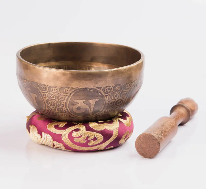 Tibetan Mantra Etched & Carved Healing Faith Singing Bowl Set - Best HimalayaBest Himalaya