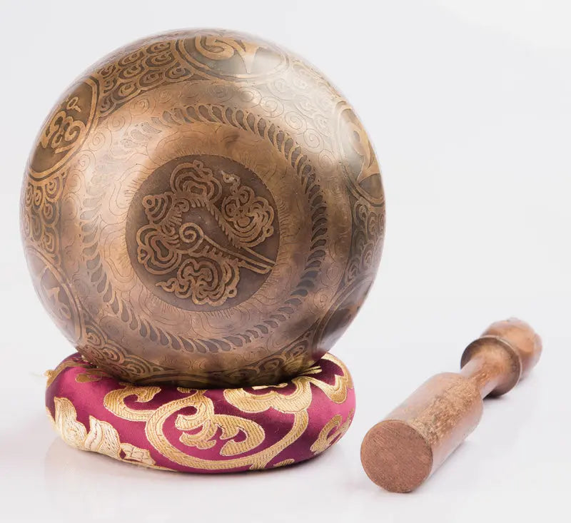 Tibetan Mantra Etched & Carved Healing Faith Singing Bowl Set - Best HimalayaBest Himalaya