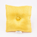 Tibetan Singing Bowl Yellow Square Pillow