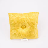 Tibetan Singing Bowl Yellow Square Pillow