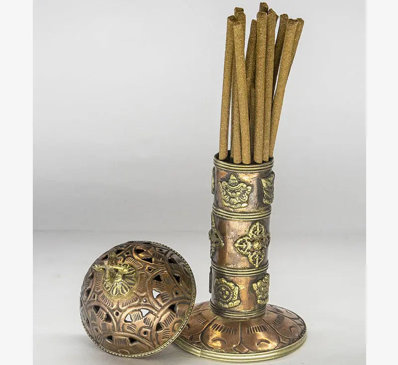 Tibetan Symbol Copper incense burner - Best HimalayaBest Himalaya