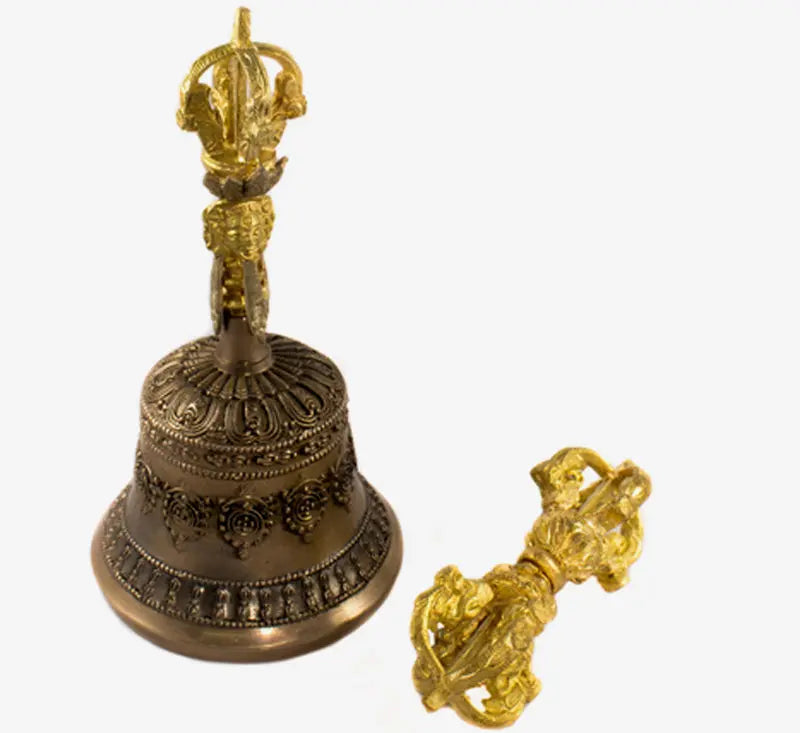 Tibetan dharma object bell and bajra set - Best HimalayaBest Himalaya