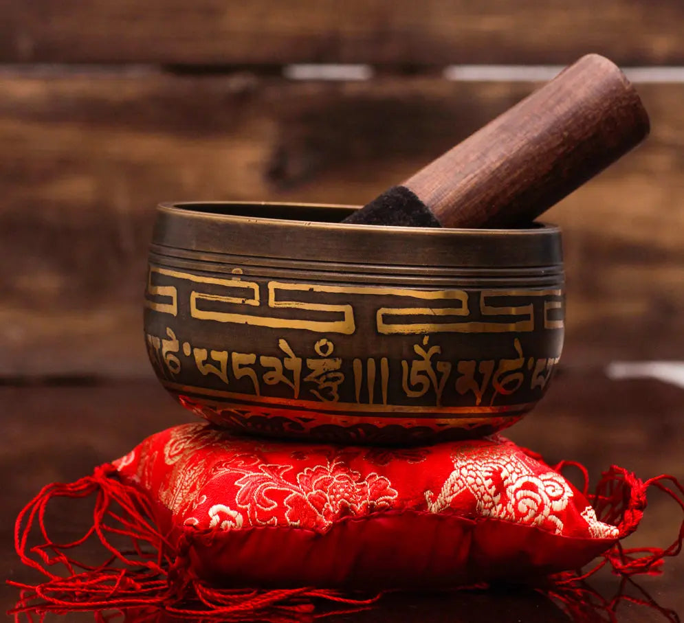 Tibetan mantra bowl With Bowl Pillow - Best HimalayaBest Himalaya