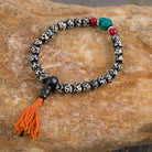 Traditional Bone and Onyx Wrist Mala OM Bracelets Buddha Beaded Lucky Healing - Best HimalayaBest Himalaya