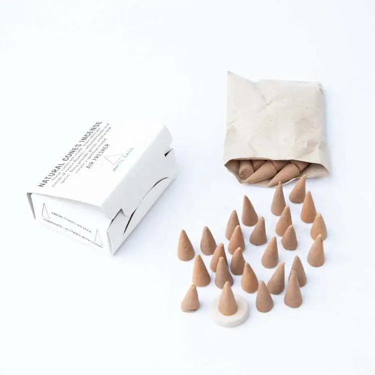 White Sage Scent Incense Cones Made From Flower Sage Best Himalaya