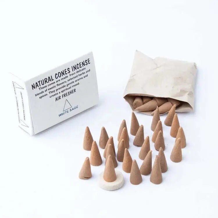 White Sage Scent Incense Cones Made From Flower Sage Best Himalaya