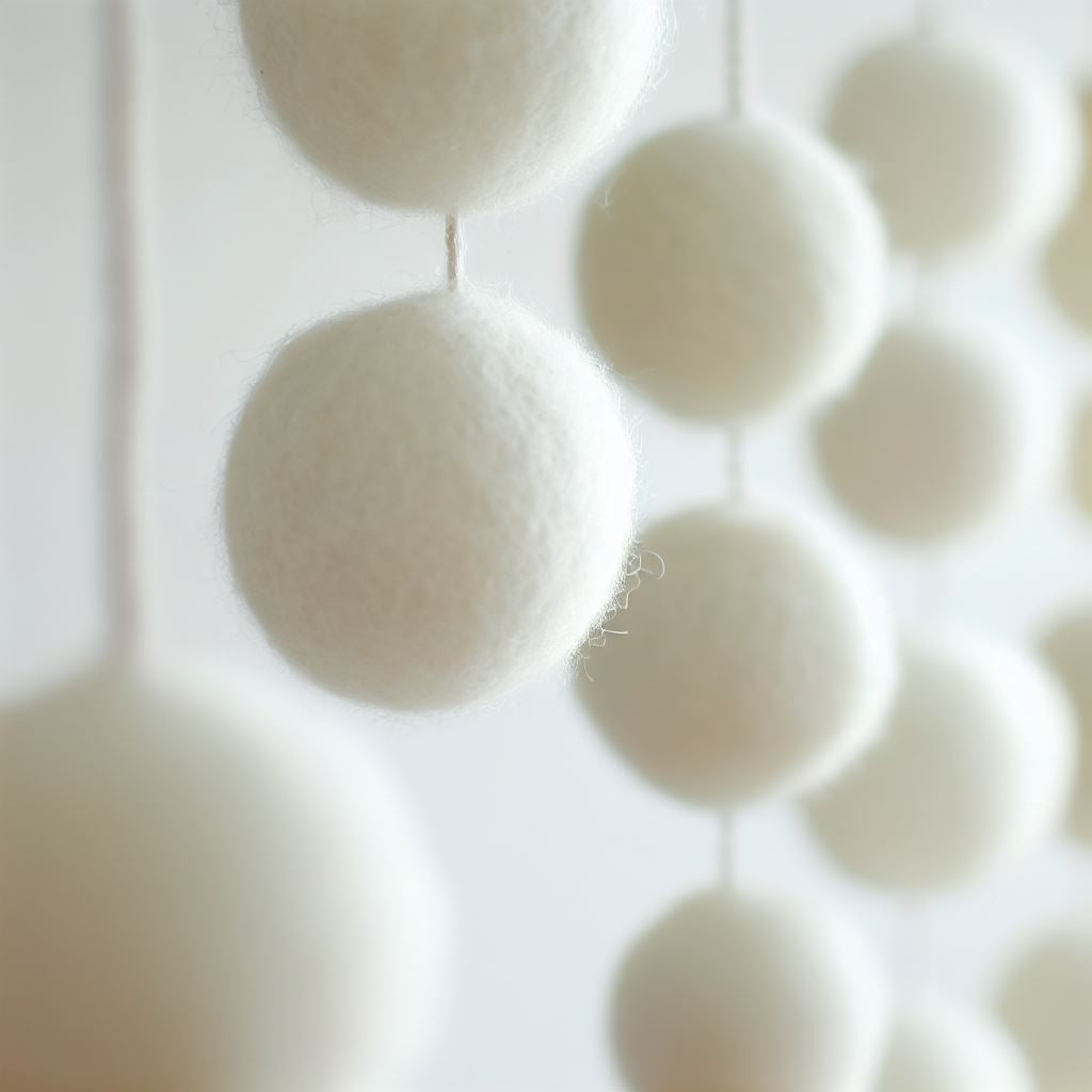 Customizable Handcrafted Wool Felt Garland: Sustainable Whimsical Home Decor White