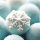 Winter Snow Crystal Pattern Needled Soft Felt Wool Ball