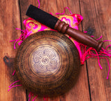 Antique Jam Bati Silk Cushion & Wooden Mallet Set