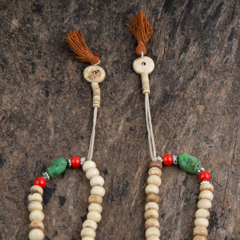 Buy 1 Get 1 for free Antique Tibetan Bone Prayer Mala Beads
