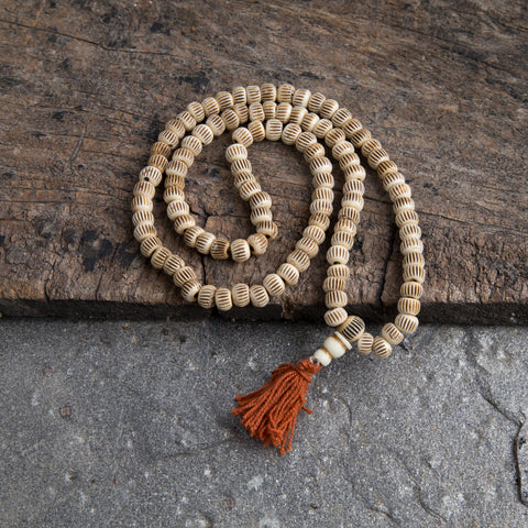 Special Tibetan Bone Prayer Mala Necklace