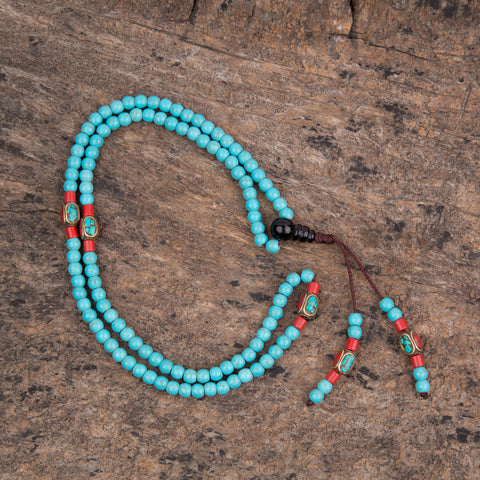 Special Turquoise Lucky Prayer Mala Beads Necklace Bracelets