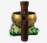 Special Tibetan Handmade Mantra Etching and Carving Singing Bowl for Meditation