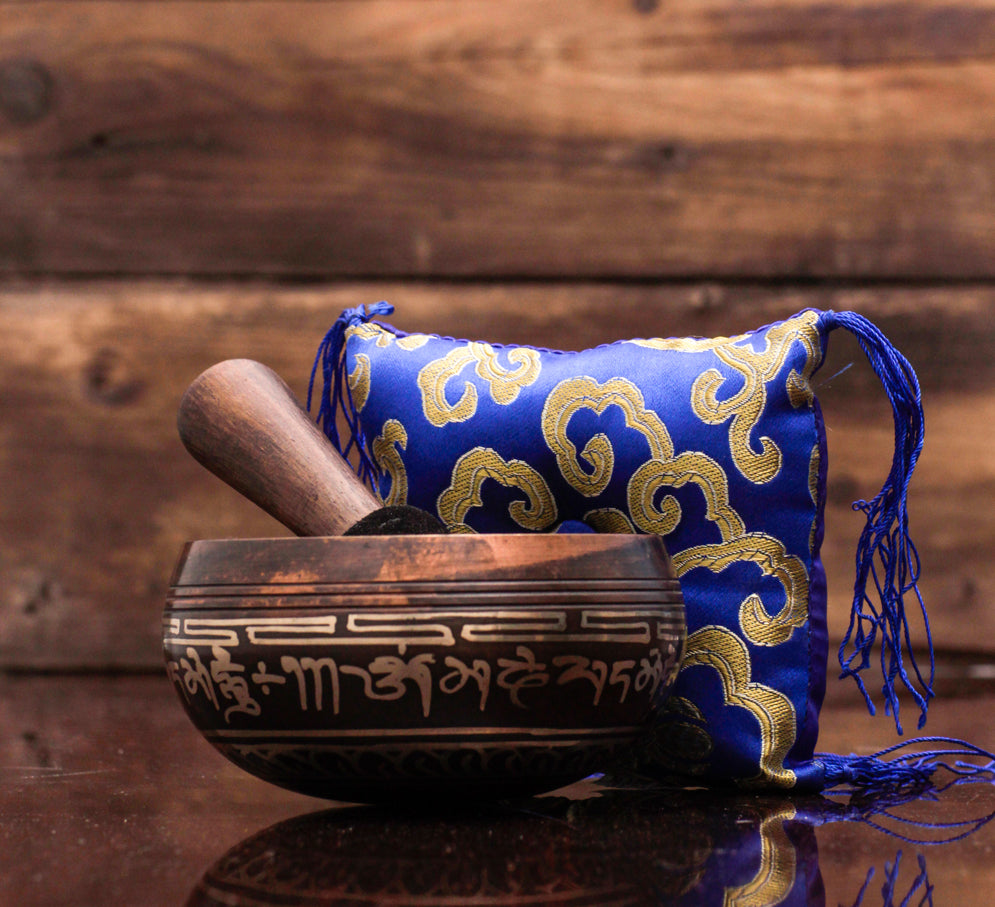 Special Etching Tibetan Handmade Singing Bowl