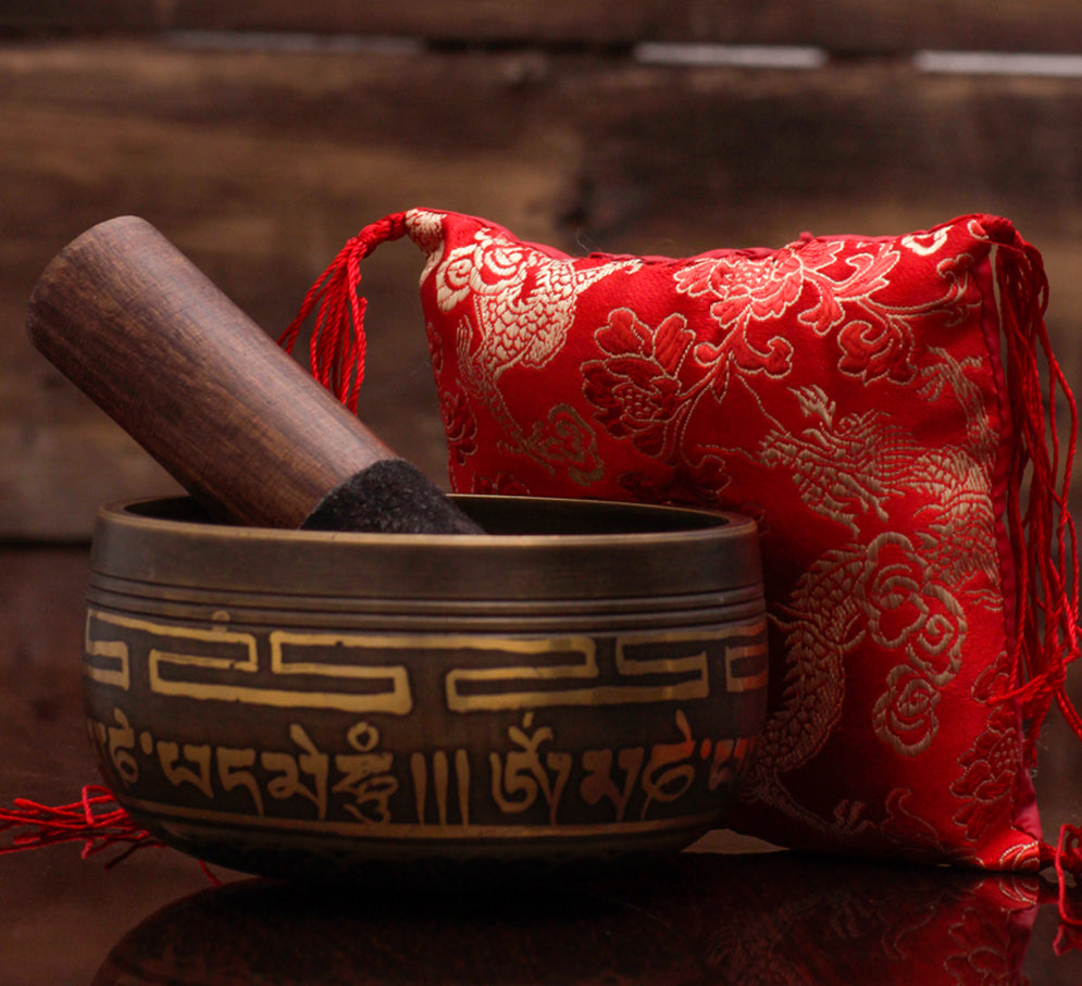 Tibetan mantra bowl used for Meditation and Yoga