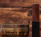Tibetan mantra bowl used for Meditation and Yoga