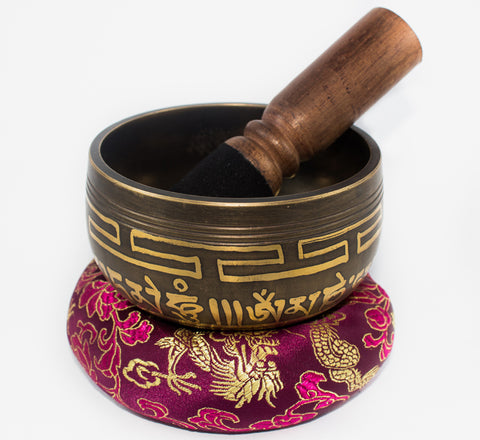 High Quality Antique Tibetan Singing Bowl With Buddhist Mantra carved for Healing and Meditation