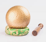 Hand Hammered Tibetan  Singing Bowl used for Chakra Healing with Wooden Mallet and Silk Pillow